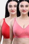 Maroon Clothing Single Layered Non Wired Full Coverage T-Shirt Bra (Pack of 2) - Multicolor — thumbnail 1